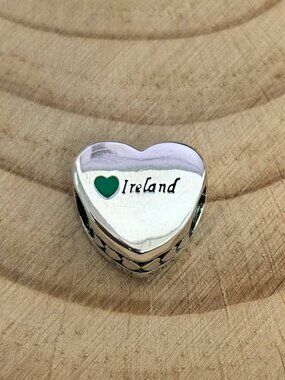Pandora Love Ireland Heart Bead Charm, S925 Silver Jewelry